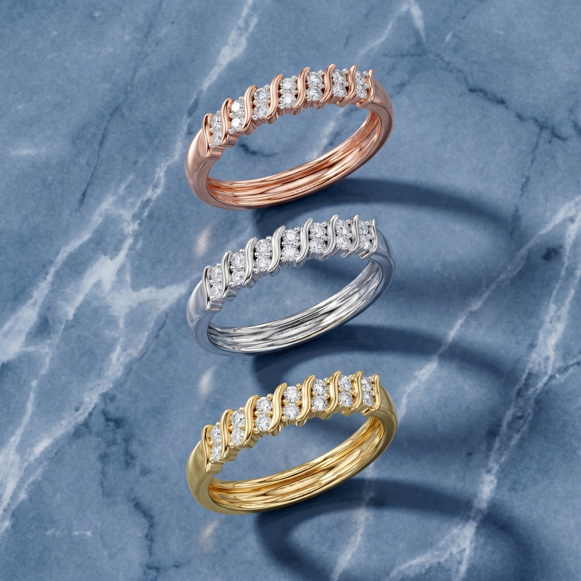 Round Cut Lab Grown Diamond Ring in Rose Gold