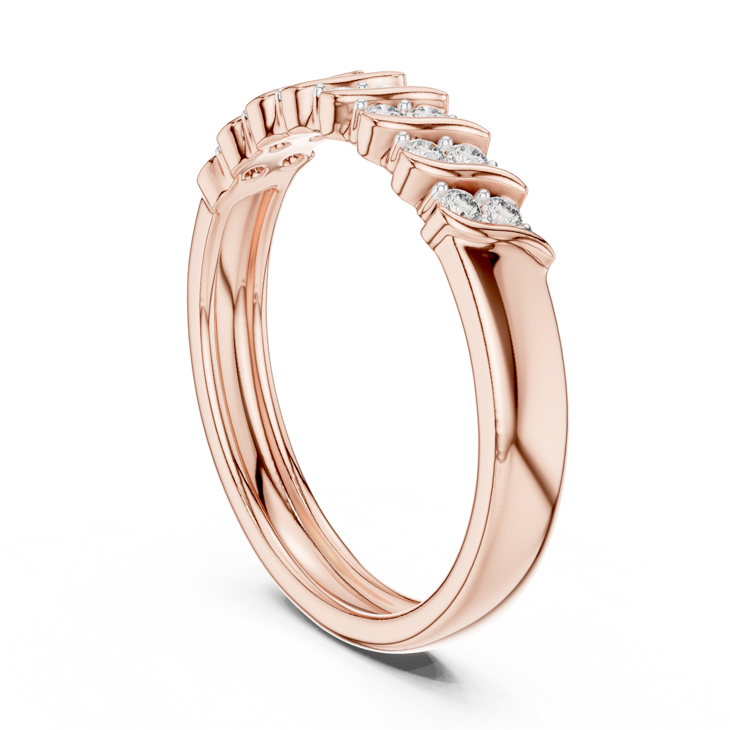Round Cut Lab Grown Diamond Ring in Rose Gold