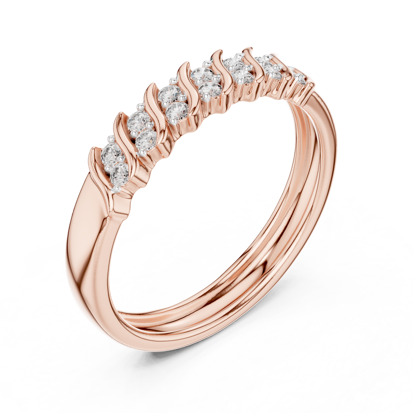 Round Cut Lab Grown Diamond Ring in Rose Gold