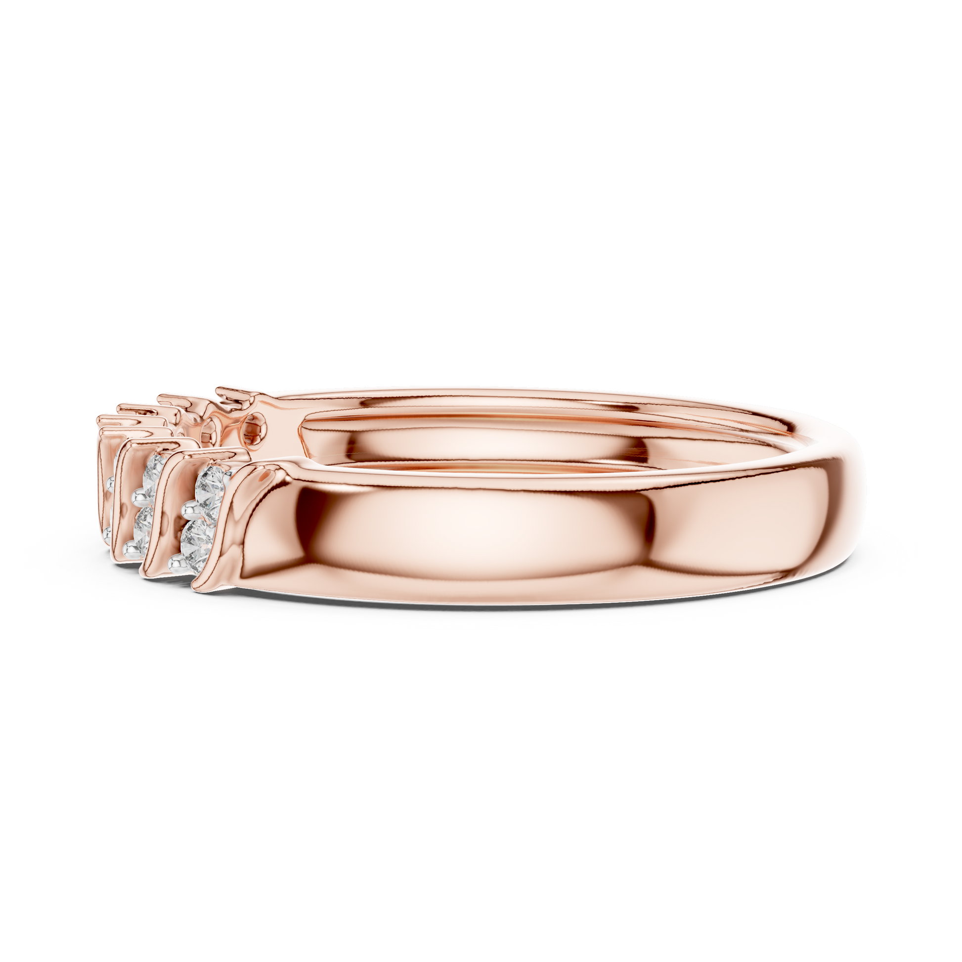 Round Cut Lab Grown Diamond Ring in Rose Gold