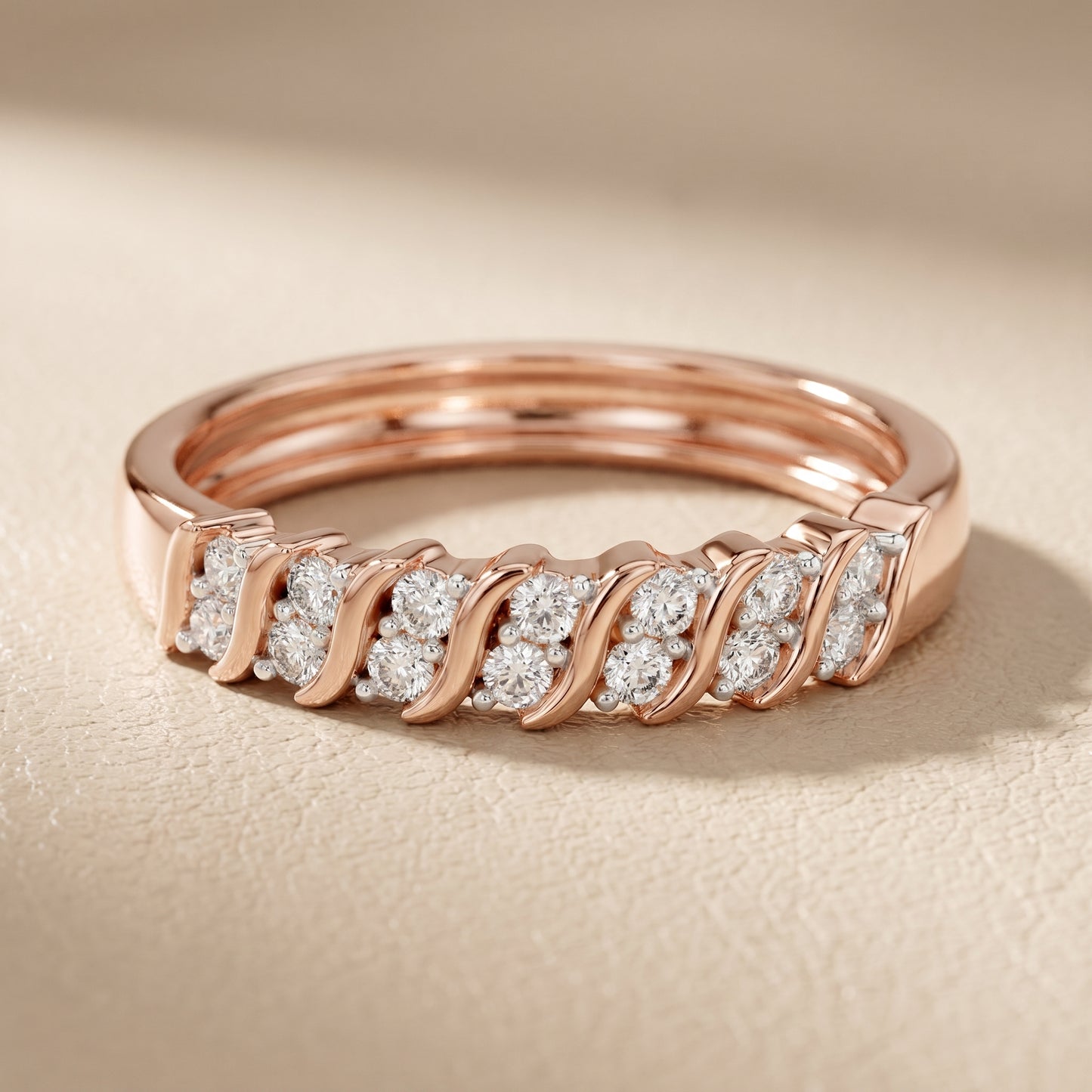 Round Cut Lab Grown Diamond Ring in Rose Gold