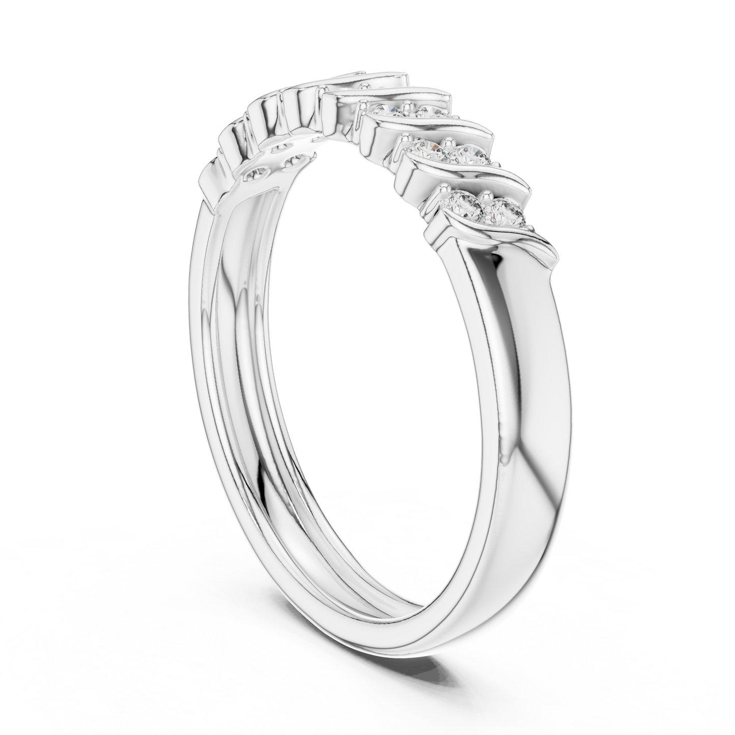 Round Cut Lab Grown Diamond Ring in White Gold