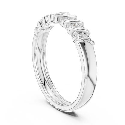 Round Cut Lab Grown Diamond Ring in Silver
