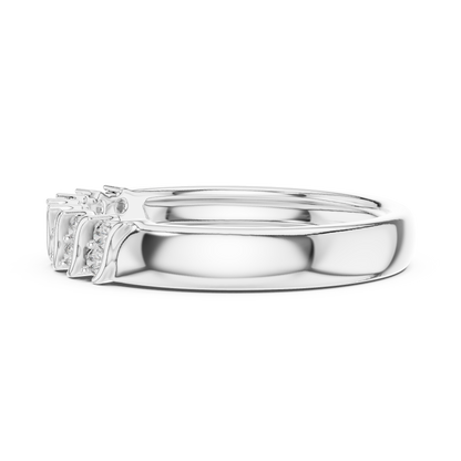 Round Cut Lab Grown Diamond Ring in Silver