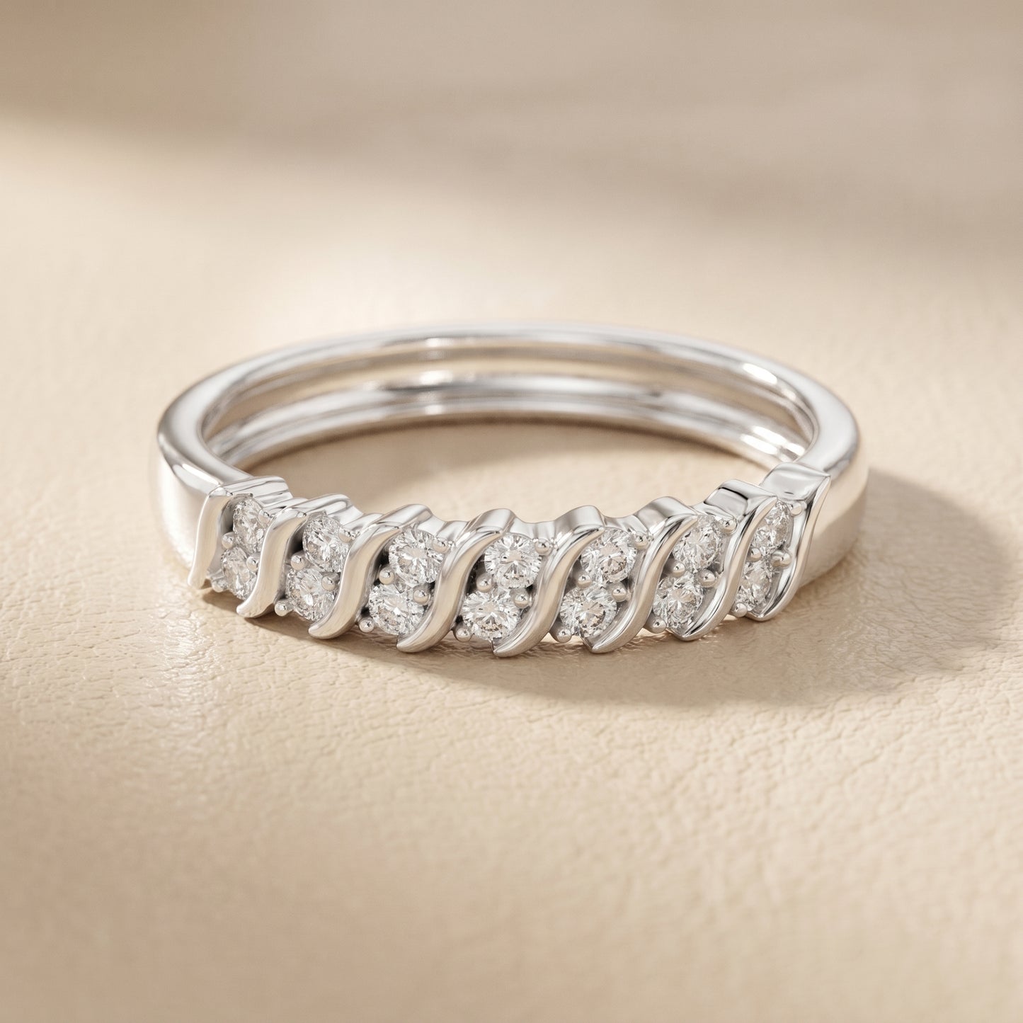 Round Cut Lab Grown Diamond Ring in White Gold