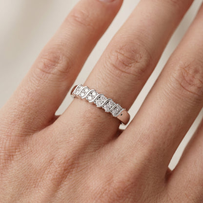 Round Cut Lab Grown Diamond Ring in White Gold