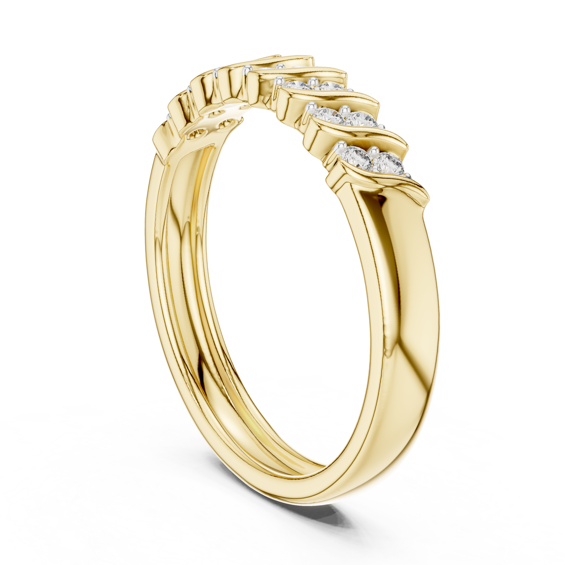 Round Cut Lab Grown Diamond Ring in Yellow Gold