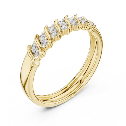 Round Cut Lab Grown Diamond Ring in Yellow Gold