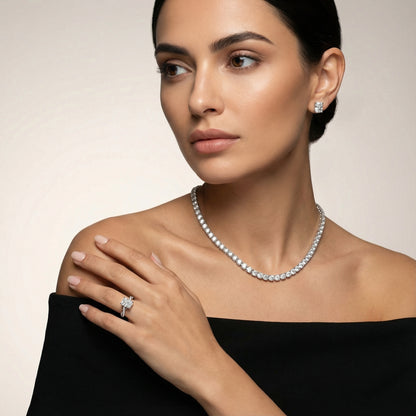 Radiant Cut Lab Grown Diamond Twisted Side Stone Engagement Ring in Platinum