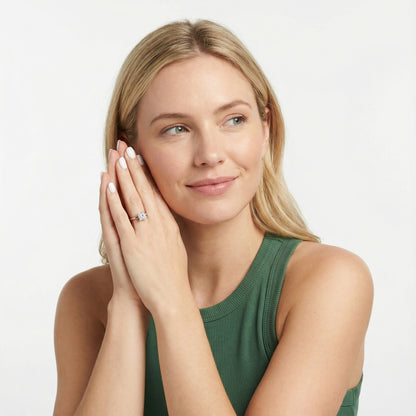 Princess Cut Lab Grown Diamond Engagement Ring in Platinum showing shank and setting