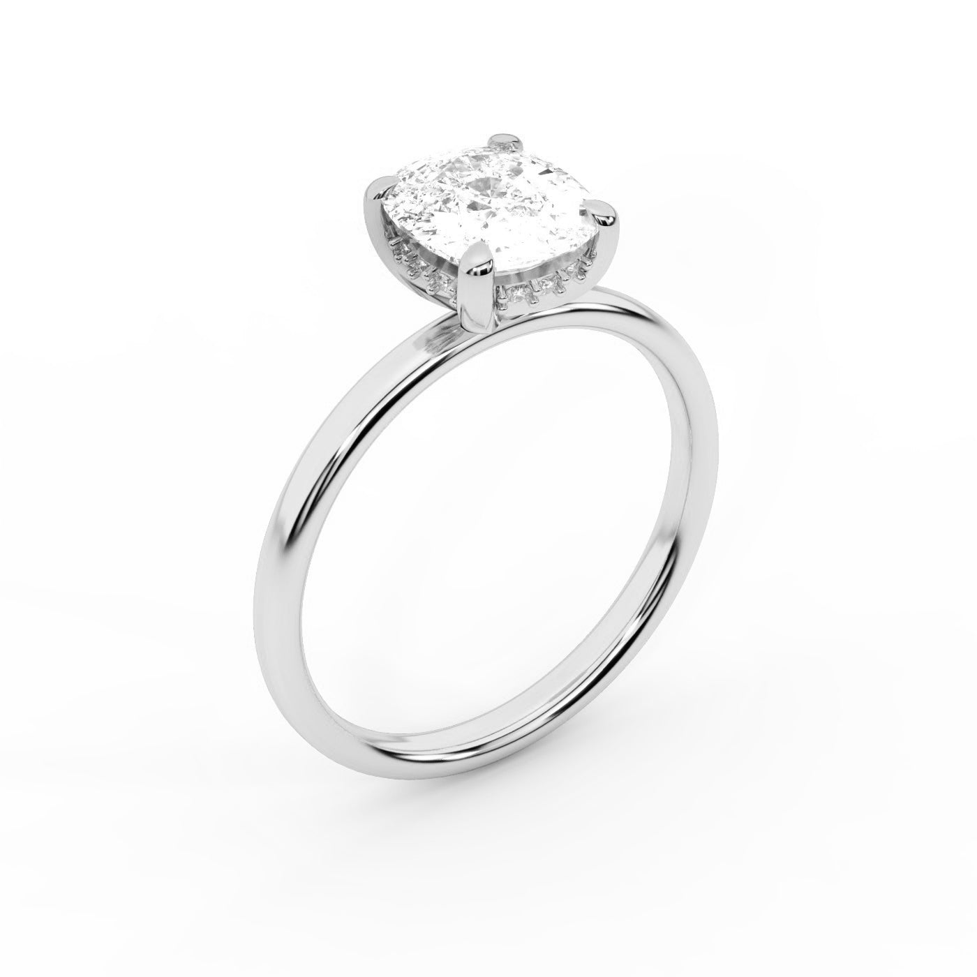 Cushion Cut Lab Grown Diamond Engagement Ring in Platinum solitaire style