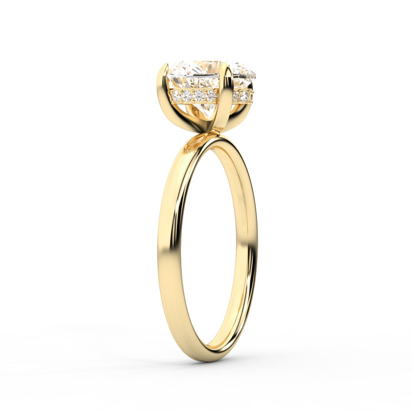 Yellow Gold Heart Cut Lab Grown Diamond Solitaire Engagement Ring