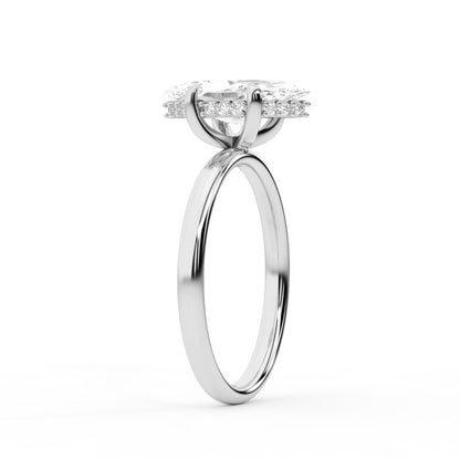 Charlotte Charm Marquise Cut Lab Grown Diamond Solitaire Engagement Ring in White Gold profile view