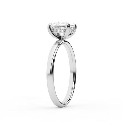Cushion Cut Lab Grown Diamond Engagement Ring in Platinum solitaire style