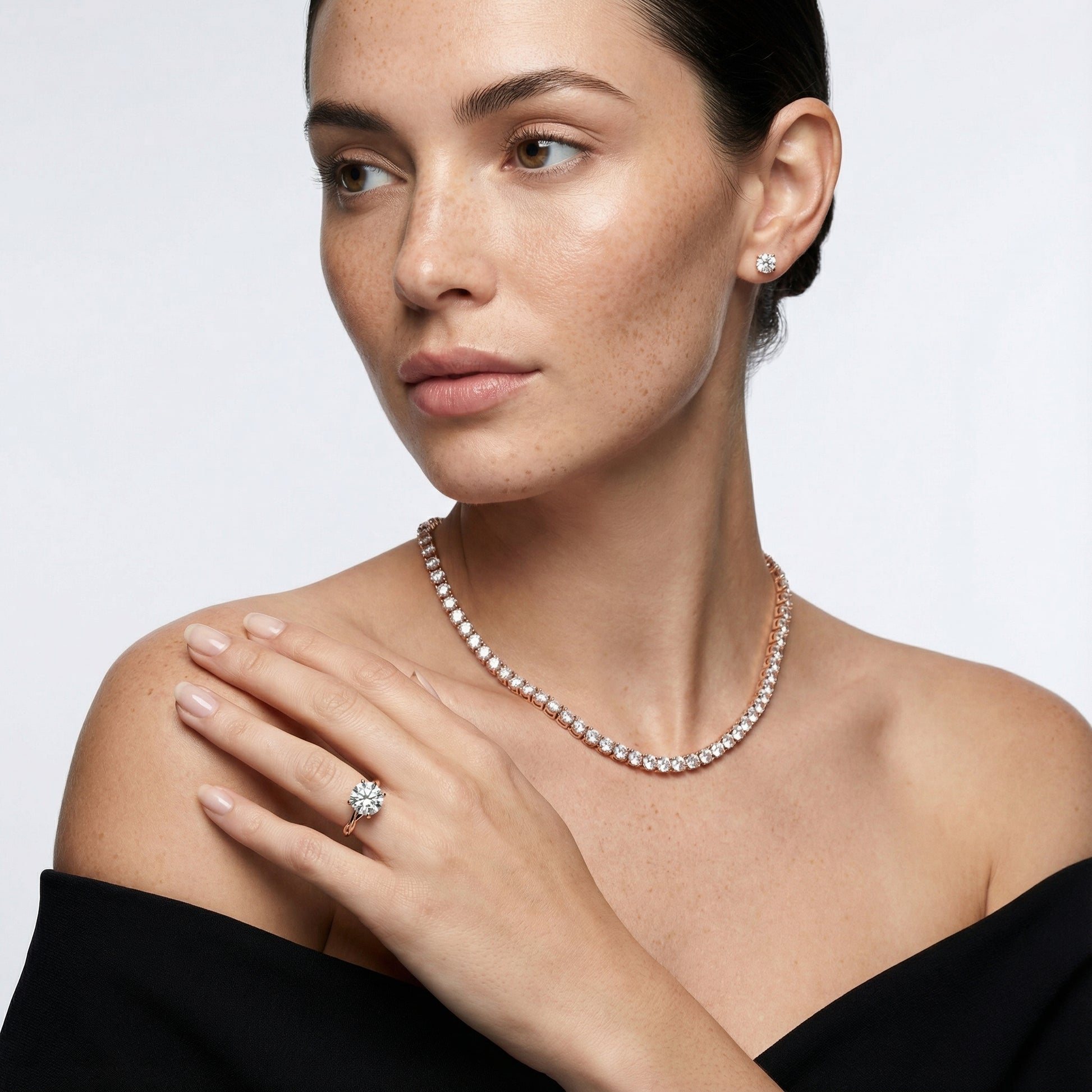 Round Cut Lab Grown Diamond Solitaire Engagement Ring with Twisted Shank in Rose Gold