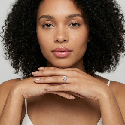 Celeste Grace Heart Cut Lab Grown Diamond Solitaire Engagement Ring in Silver with twisted shank