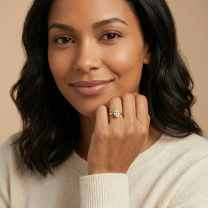 Cushion Cut Lab Grown Diamond Engagement Ring in Yellow Gold with Twisted Shank