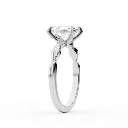 Radiant Cut Lab Grown Diamond Solitaire Engagement Ring in Platinum with Twisted Shank