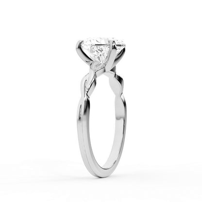Celeste Grace Heart Cut Lab Grown Diamond Solitaire Engagement Ring in Silver with twisted shank