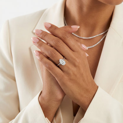 Pear Cut Lab Grown Diamond Ring in White Gold