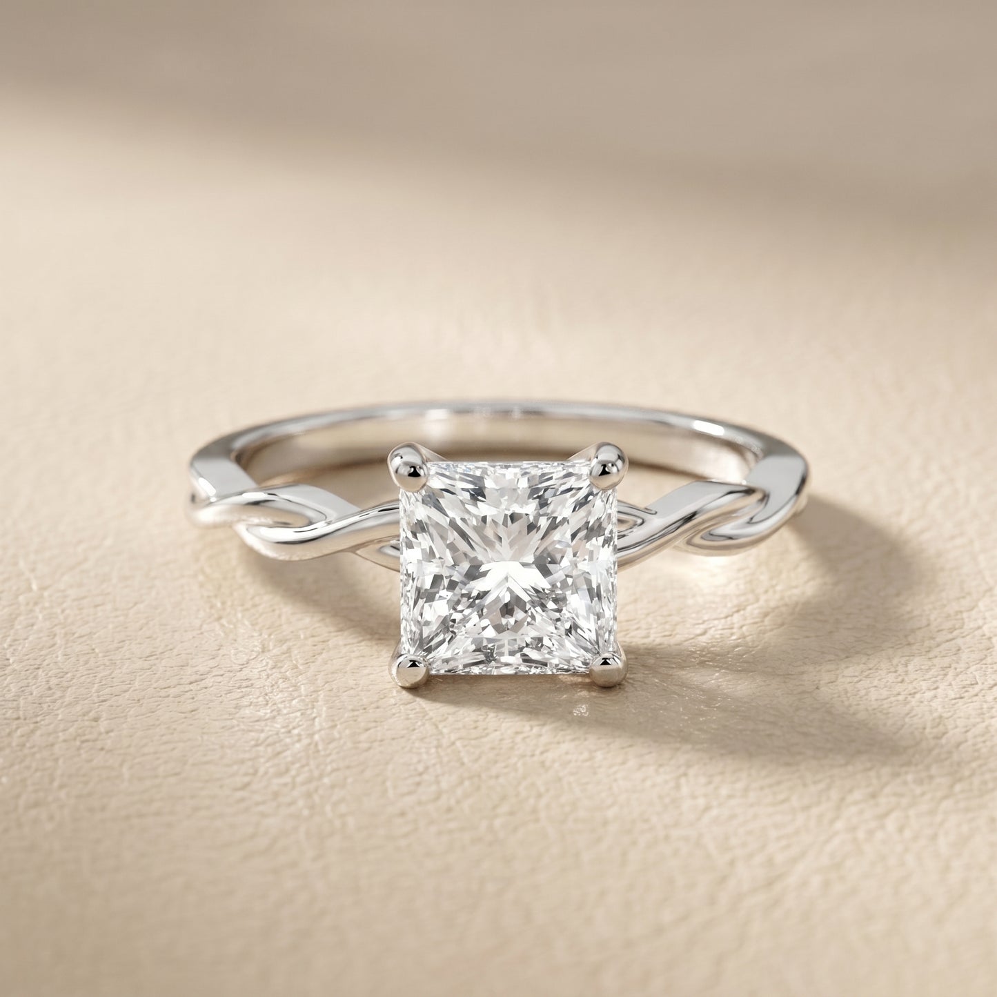 Princess Cut Lab Grown Diamond Ring in Platinum