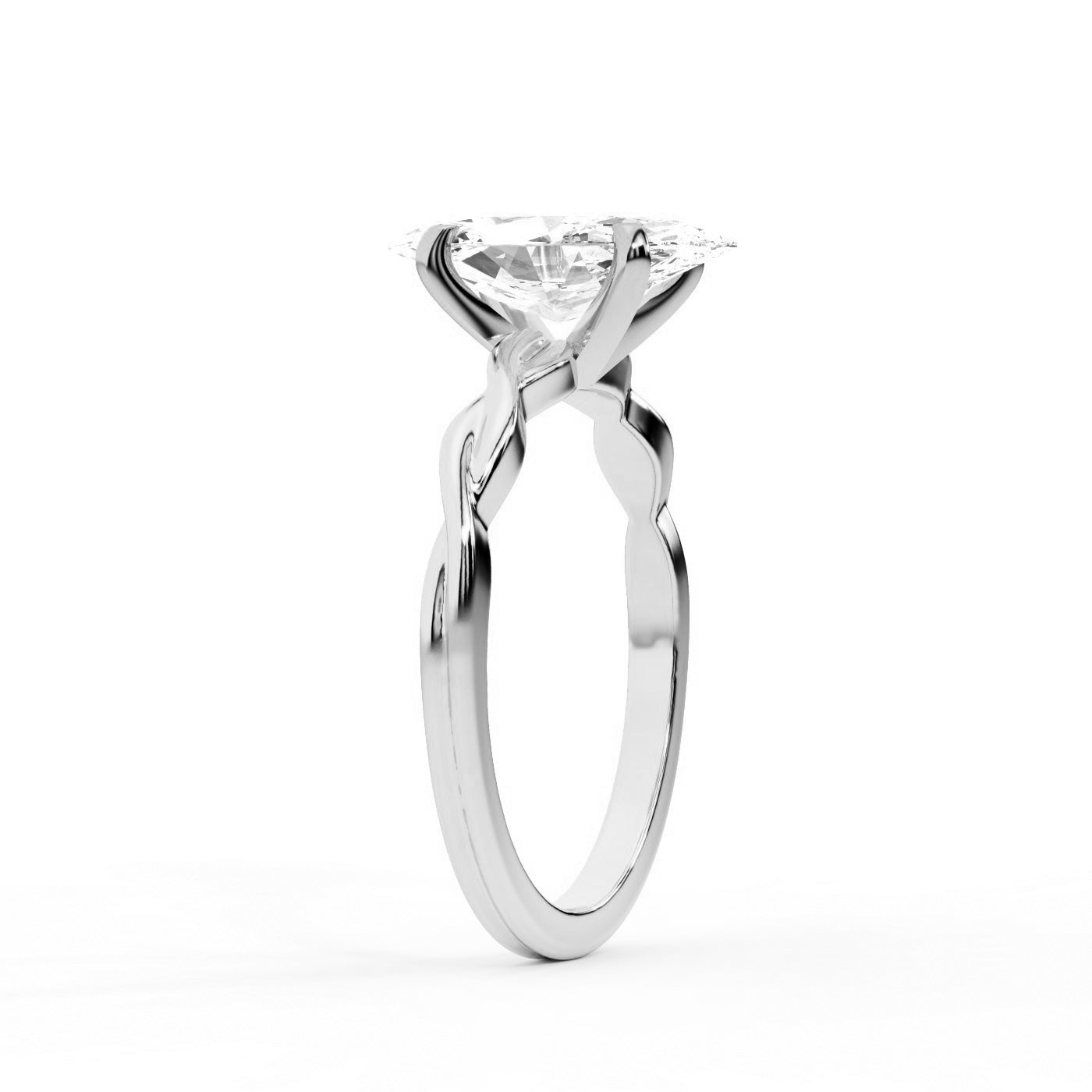 Marquise Cut Lab Grown Diamond Ring in White Gold