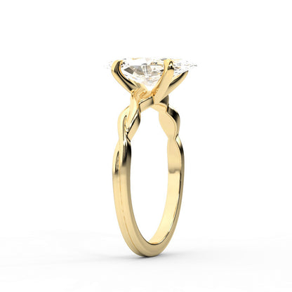 Marquise Cut Lab Grown Diamond Ring in Yellow Gold