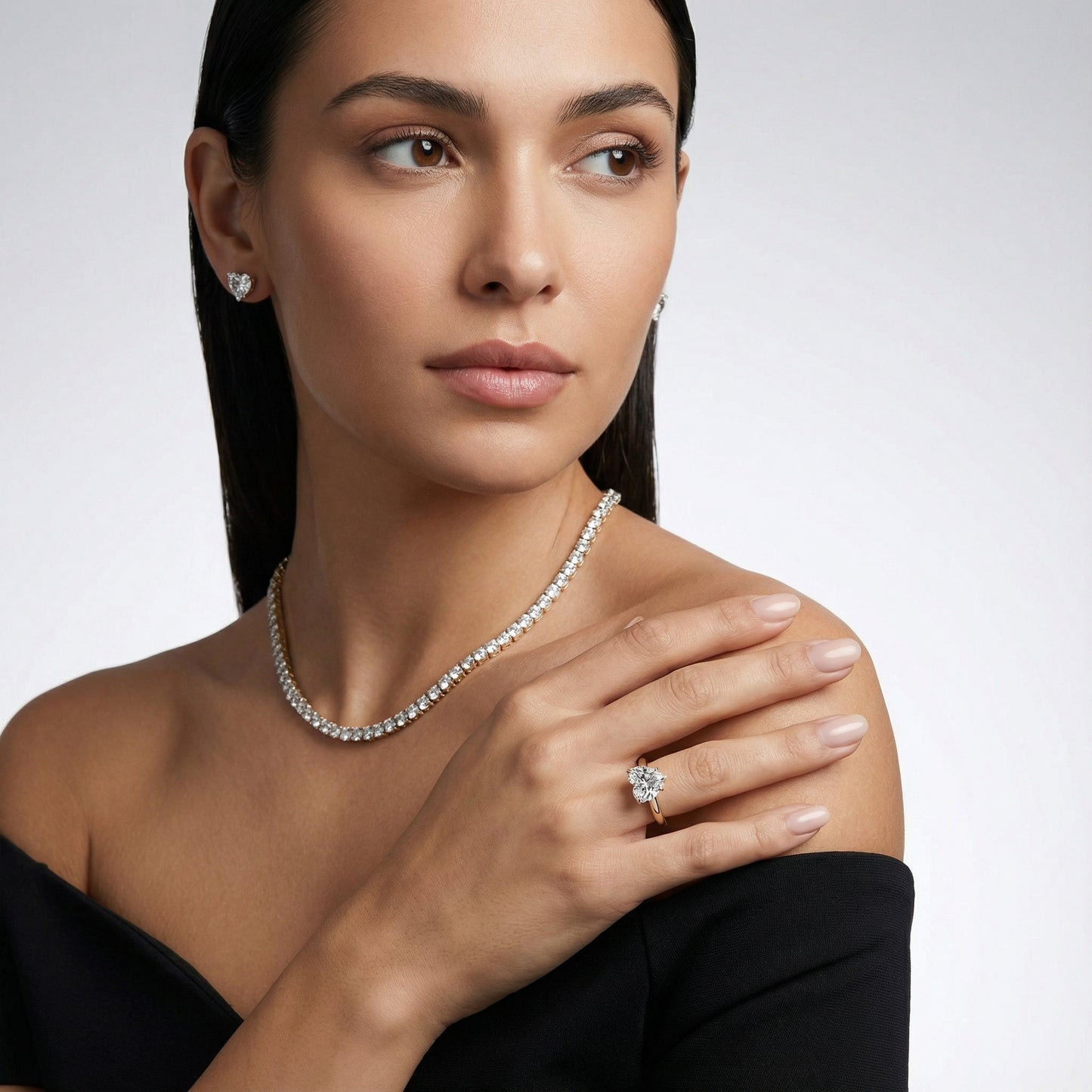 Heart Cut Lab Grown Diamond Solitaire Engagement Ring in traditional Yellow Gold setting.