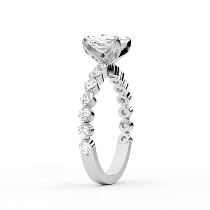 Cushion Cut Lab Grown Diamond Eleanor Majesty Engagement Ring set in White Gold
