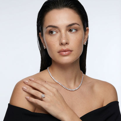 Marquise Cut Lab Grown Diamond Twisted Engagement Ring in Rose Gold with side stones