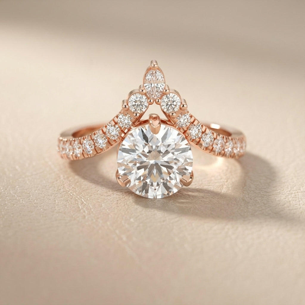Round Cut Lab Grown Diamond Isabella Legacy Engagement Ring in Rose Gold