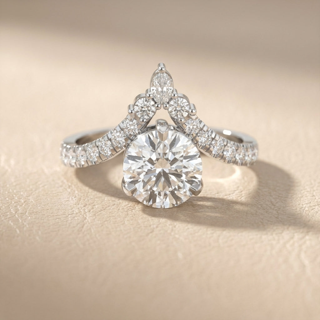 Round Cut Lab Grown Diamond Isabella Legacy Engagement Ring in White Gold