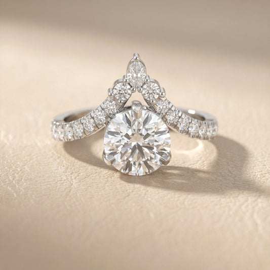 Round Cut Lab Grown Diamond Isabella Legacy Engagement Ring in Silver