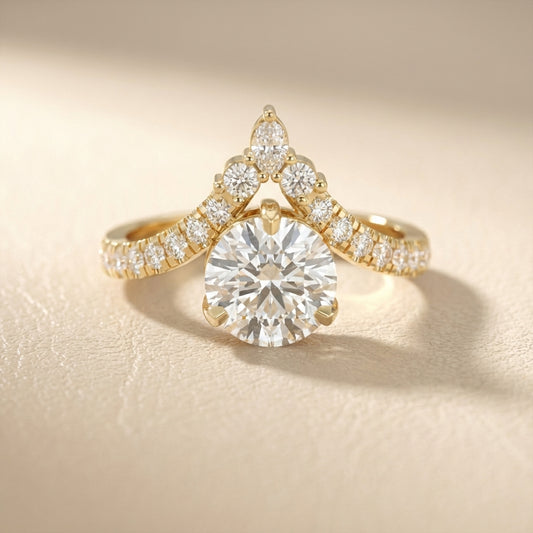 Round Cut Lab Grown Diamond Isabella Legacy Engagement Ring in Yellow Gold