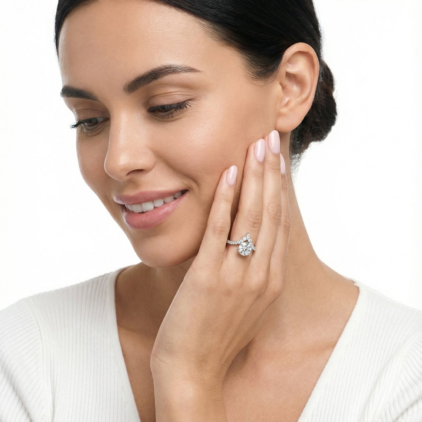 Round Cut Lab Grown Diamond Isabella Legacy Engagement Ring in White Gold