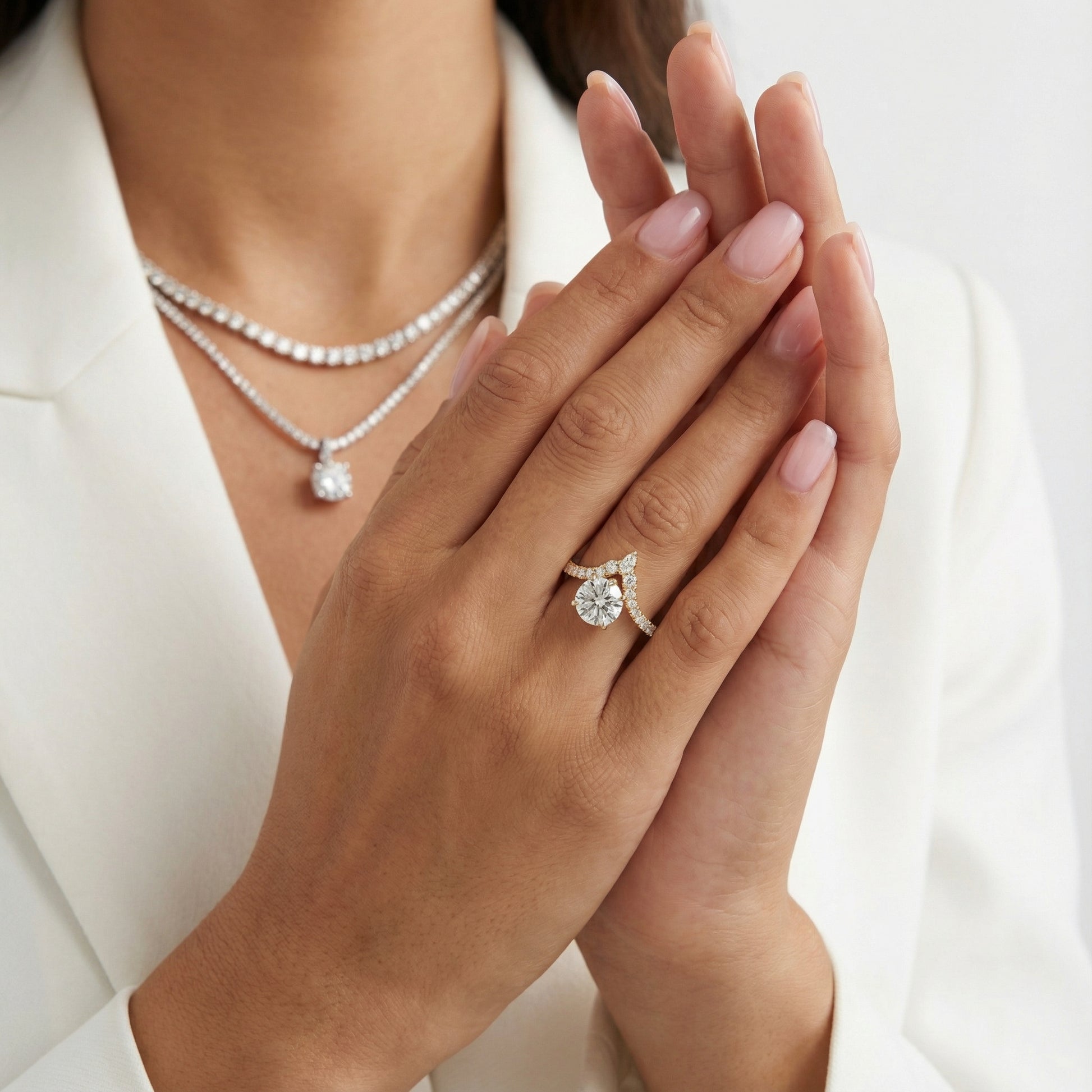 Round Cut Lab Grown Diamond Isabella Legacy Engagement Ring in Yellow Gold