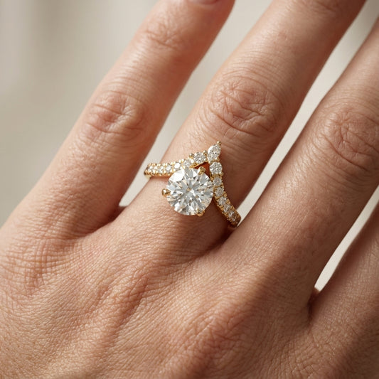 Round Cut Lab Grown Diamond Isabella Legacy Engagement Ring in Yellow Gold