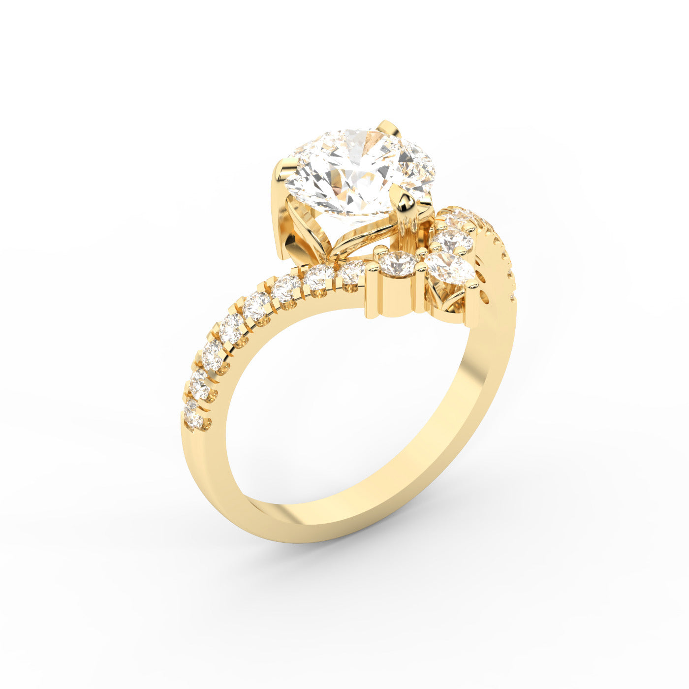 Round Cut Lab Grown Diamond Isabella Legacy Engagement Ring in Yellow Gold