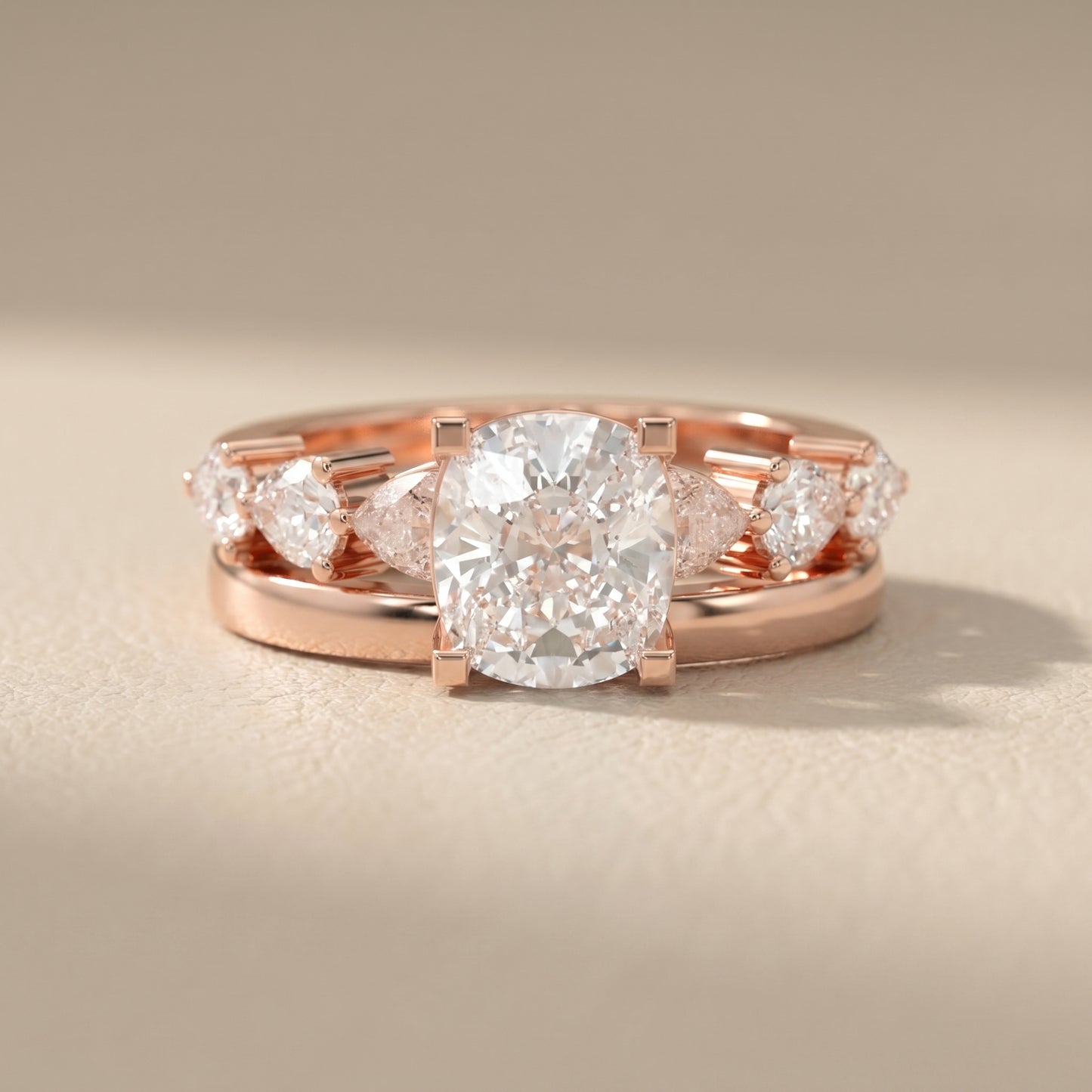 Cushion Cut Lab Grown Diamond Ring in Rose Gold