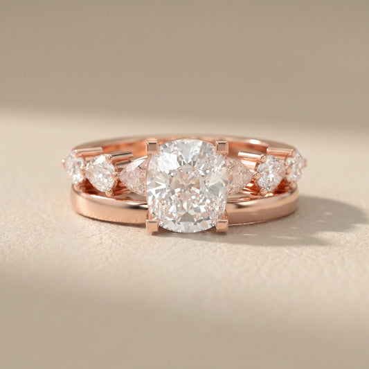 Cushion Cut Lab Grown Diamond Ring in Rose Gold