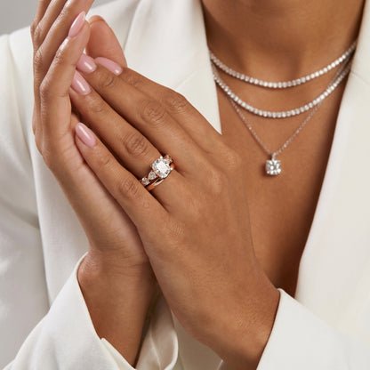 Cushion Cut Lab Grown Diamond Ring in Rose Gold