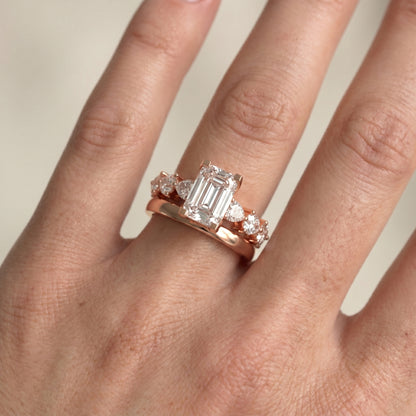 Emerald Cut Lab Grown Diamond Ring in Rose Gold