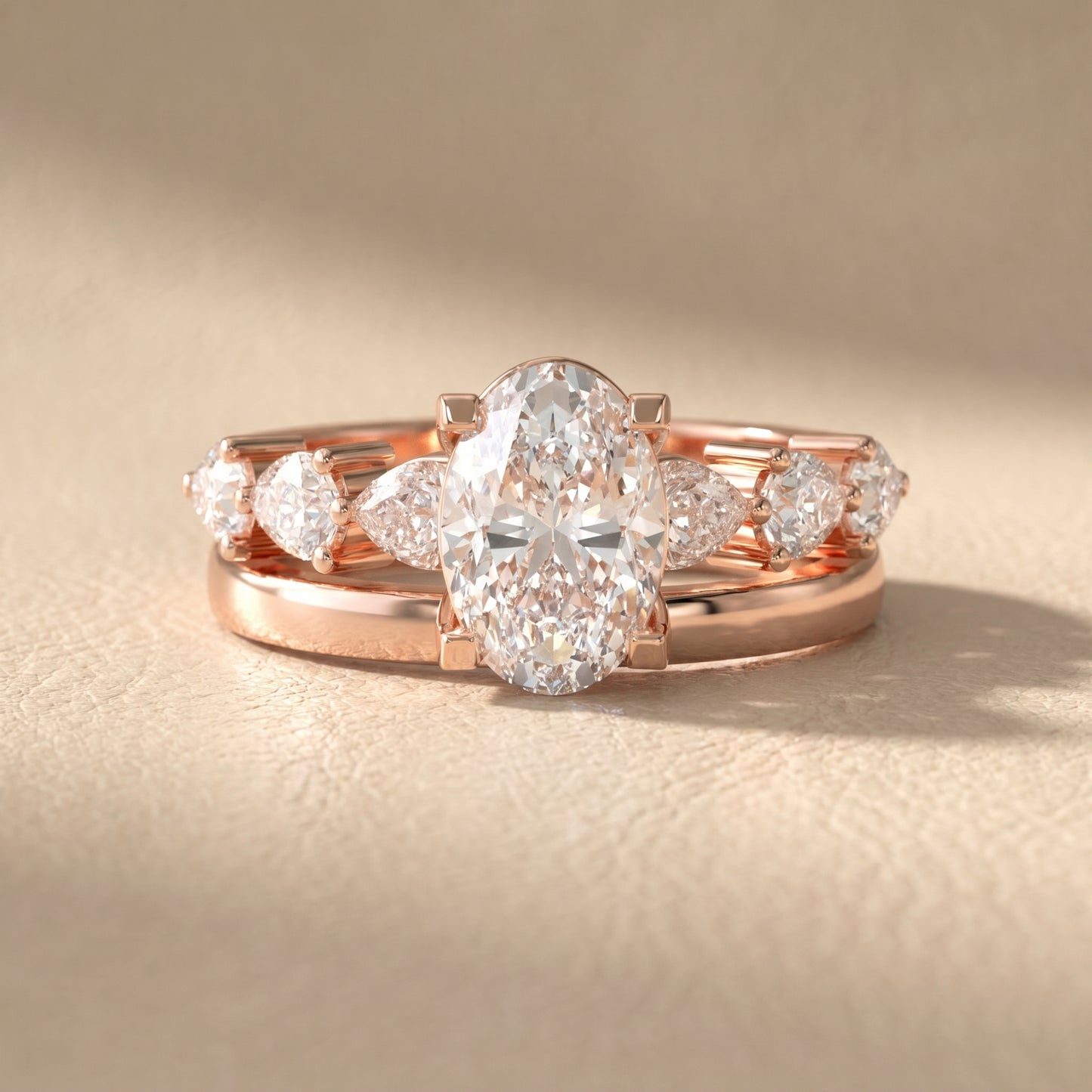 Oval Cut Lab Grown Diamond Ring in Rose Gold