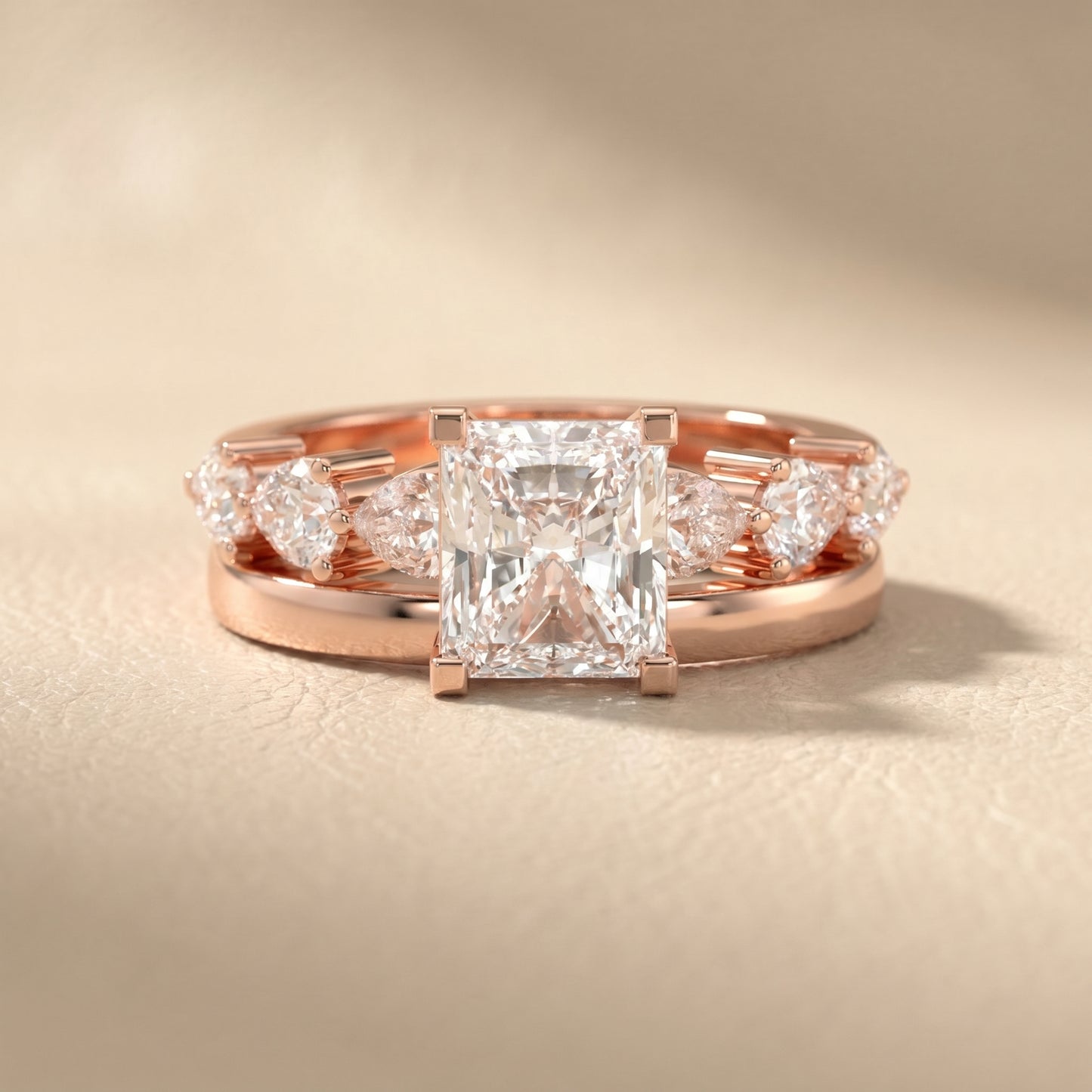 Radiant Cut Lab Grown Diamond Ring in Rose Gold