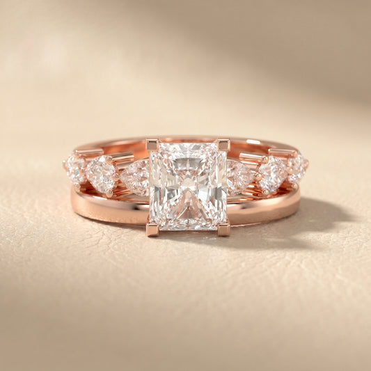 Radiant Cut Lab Grown Diamond Ring in Rose Gold