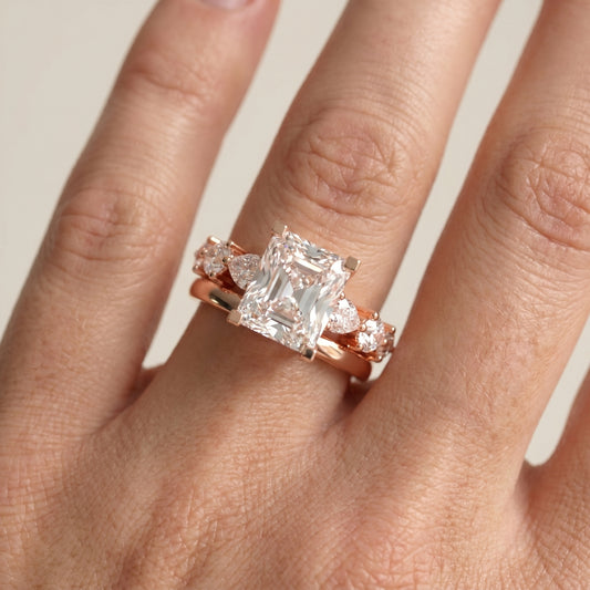 Radiant Cut Lab Grown Diamond Ring in Rose Gold