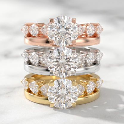 Round Cut Lab Grown Diamond Ring in Rose Gold