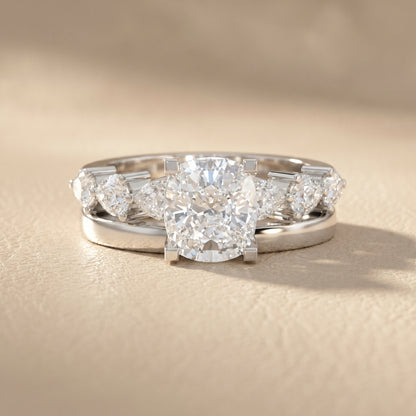 Cushion Cut Lab Grown Diamond Ring in White Gold