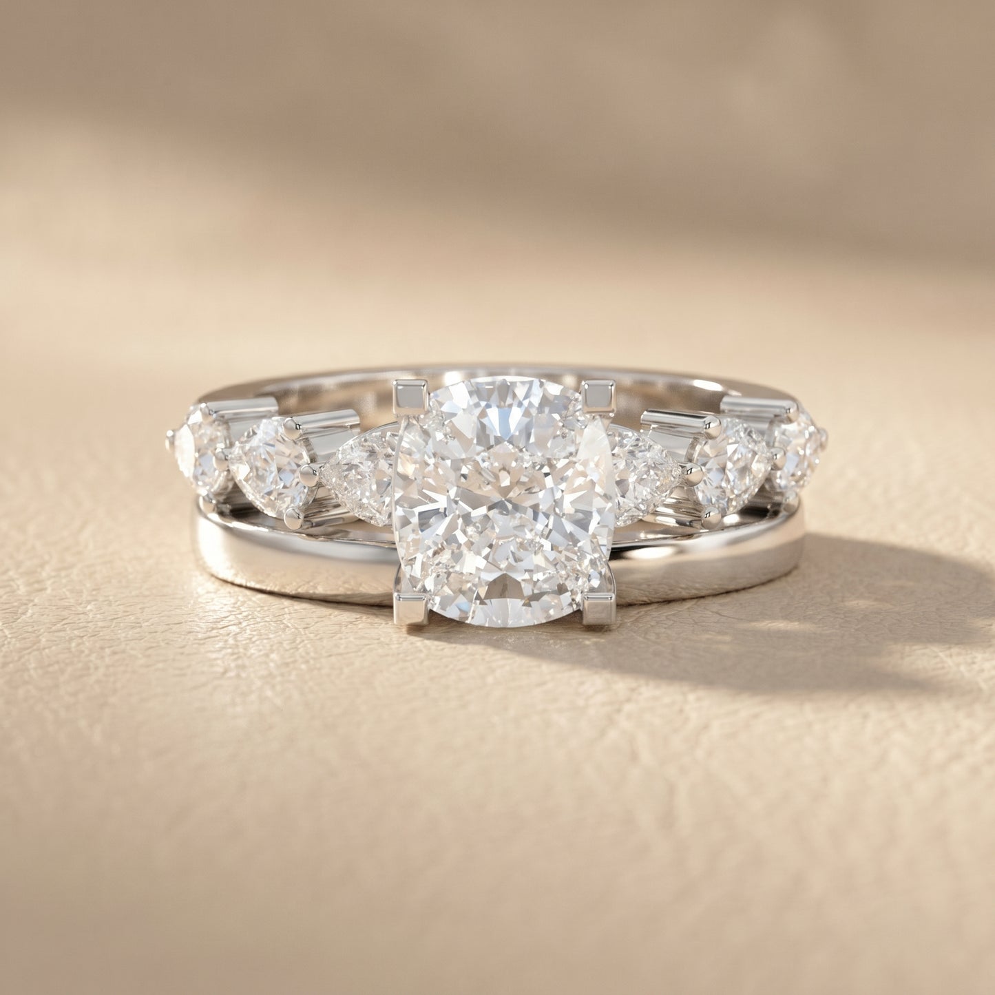 Cushion Cut Lab Grown Diamond Ring in Silver