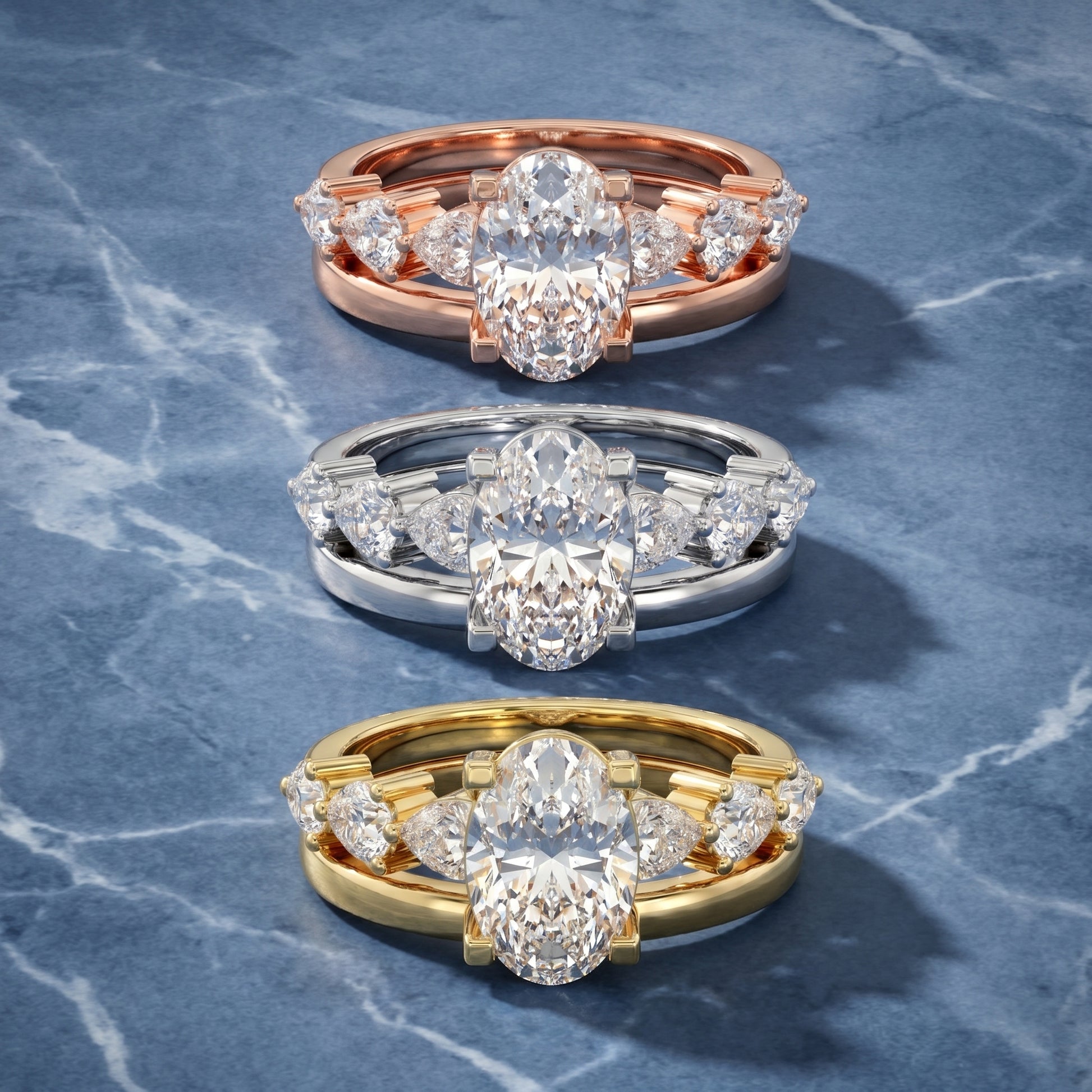 Oval Cut Lab Grown Diamond Ring in Platinum
